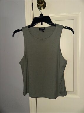 Originality+ Olive Ribbed Sleeveless Tank